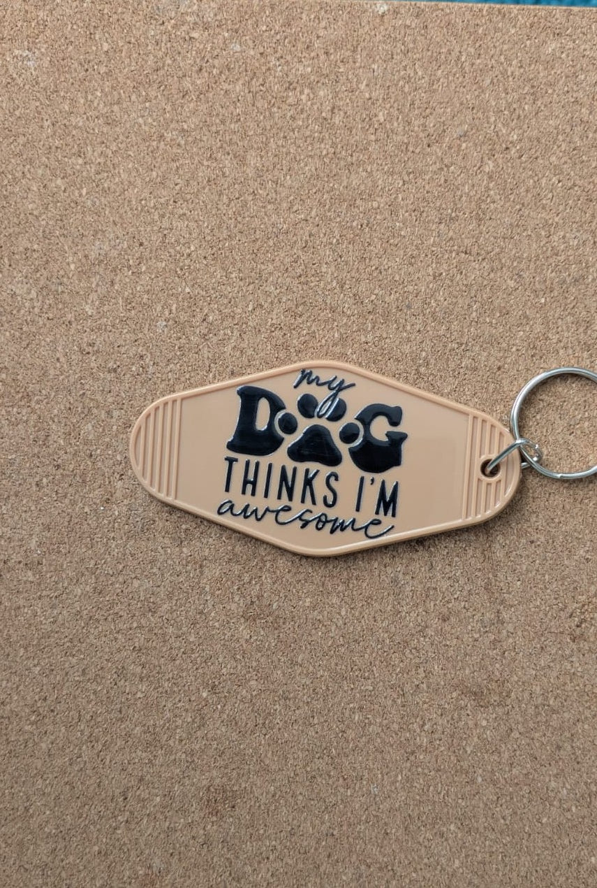 Retro Motel Keychains Dog Sayings