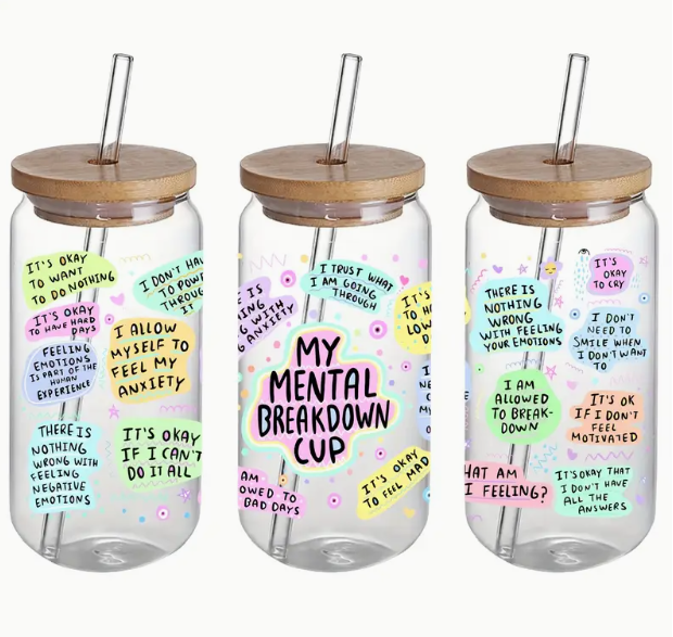 Glass Tumbler  & Straw