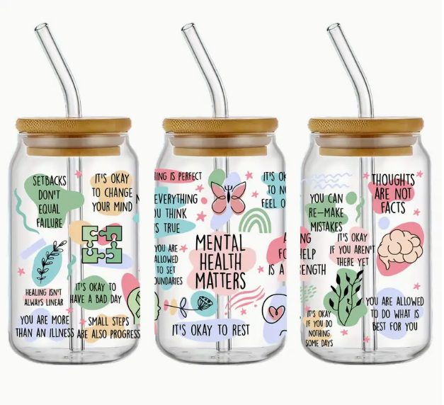 Glass Tumbler  & Straw