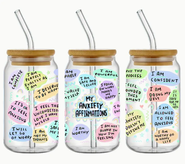 Glass Tumbler  & Straw